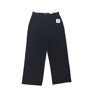 Anne Klein Women's Black Glitter Wide Leg Pants, Size L, NWT